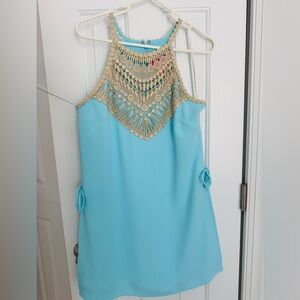 Lilly Pulitzer Turquoise Dress with Silver Accents